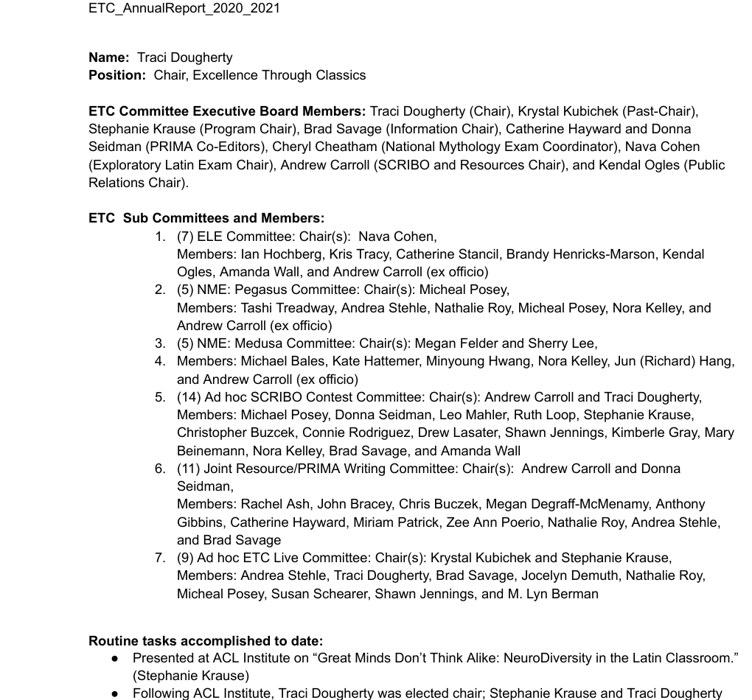 ETC annual leadership report