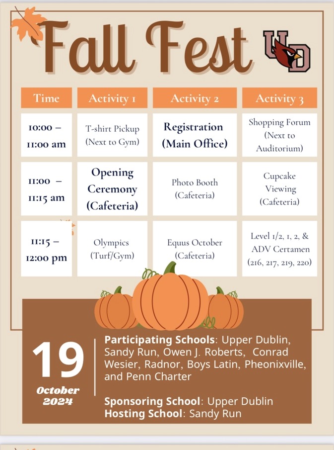 Participant-facing Fall Fest schedule