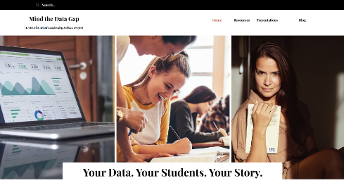 Mind the Data Gap real project website hero - 'Your Data. Your Students. Your Story.'
