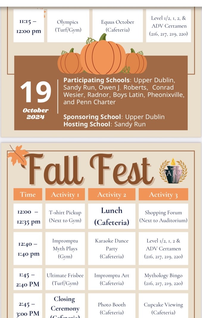 A detailed Fall Fest event schedule