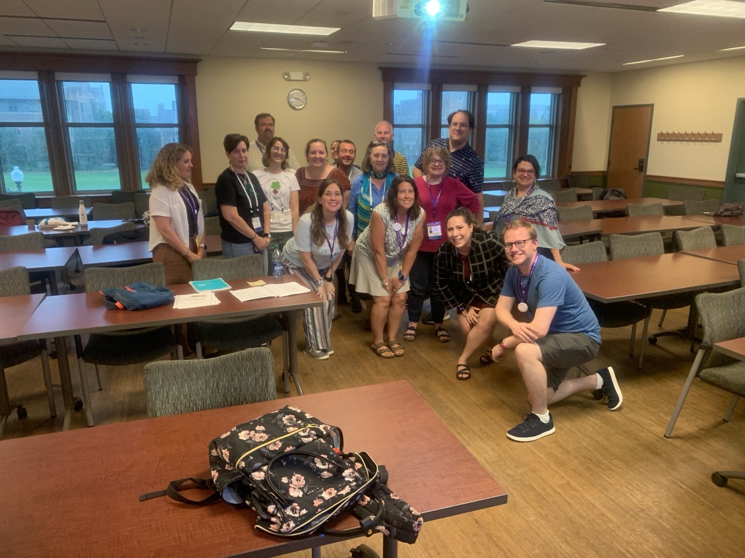 Professional learning participants gathered after a collaborative session